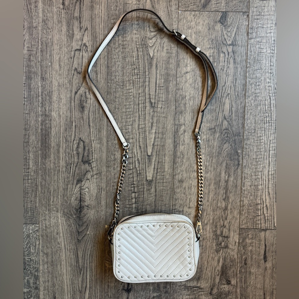 Rebecca Minkoff Cream Quilted Studded Crossbody Bag